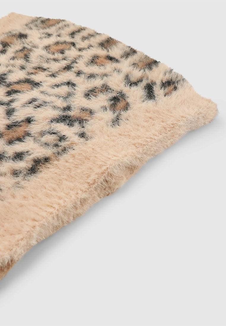 Furry Spotted Neck Warmer for Girls