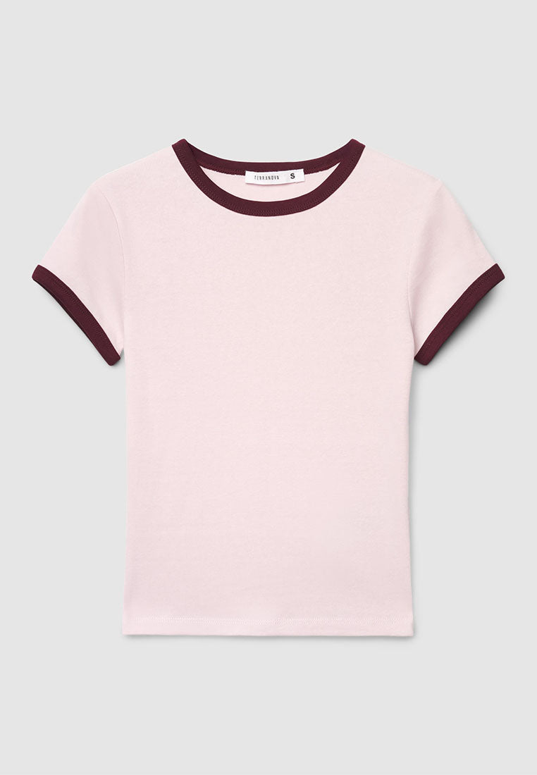 Women's Contrast Trim Crop T-Shirt