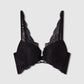 Women's Lace Front Cross Detail Push-Up Bra