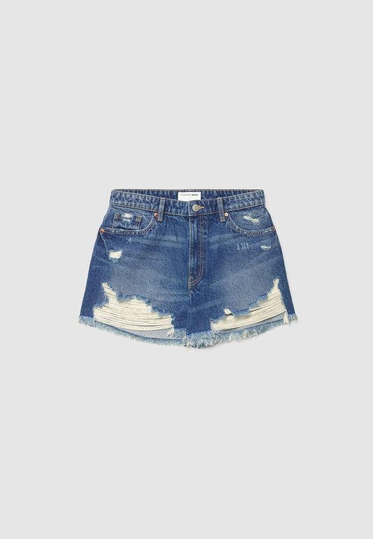 Women’s High-Rise Distressed Denim Shorts