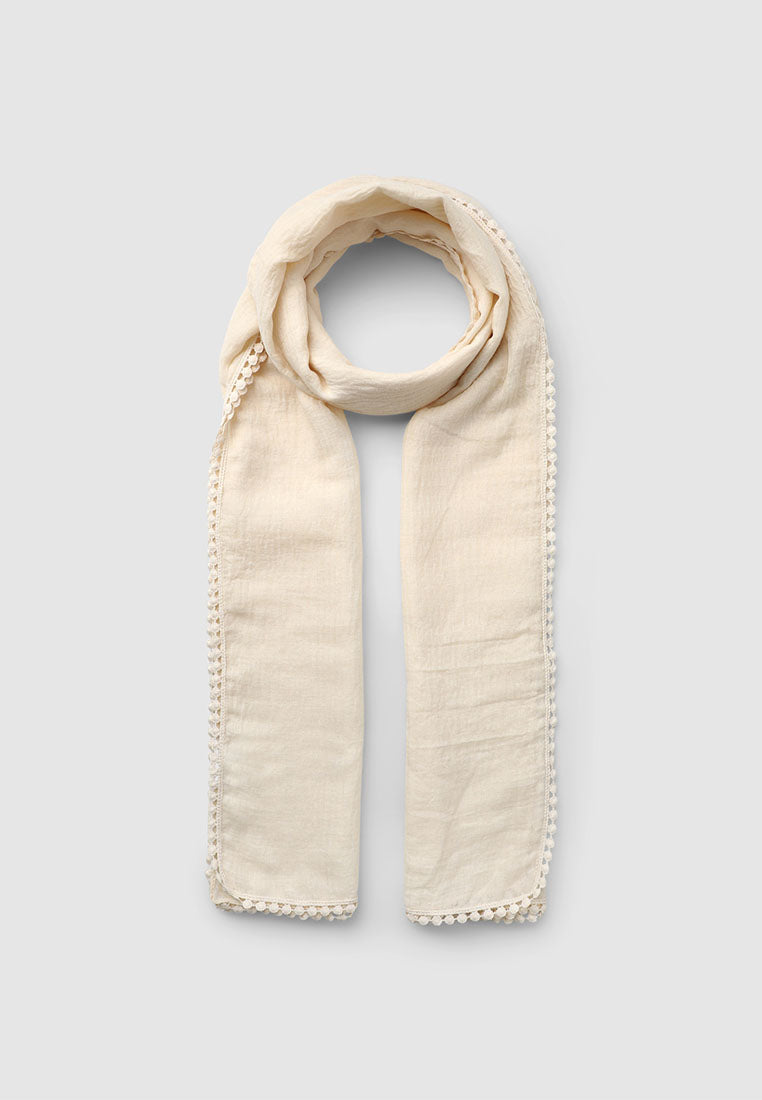 Women's Scarf/Sarong with Smalled-Pattern Trim