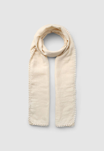 Women's Scarf/Sarong with Smalled-Pattern Trim
