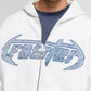 Men's "Faster" embroidered patch Boxy zip-up Hoodie