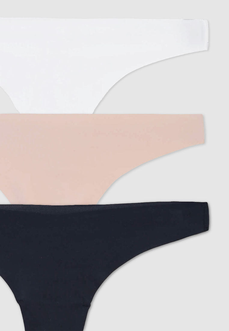 Women's Seamless Laser-Cut Thong Panties