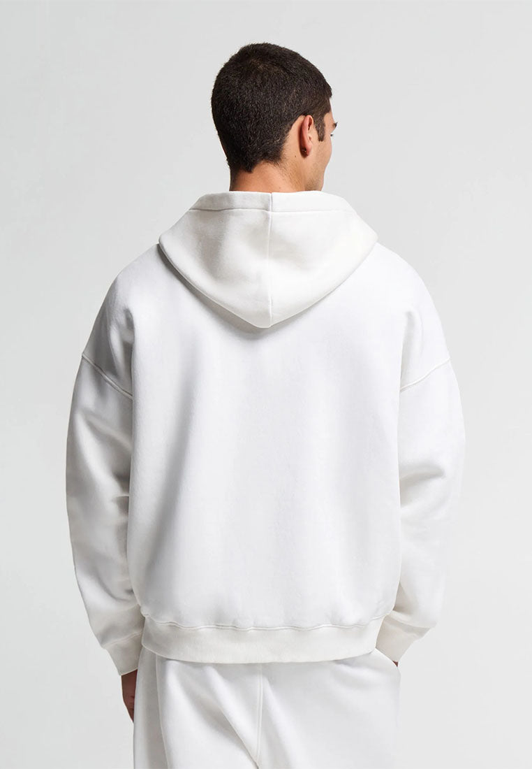 Men's "Faster" embroidered patch Boxy zip-up Hoodie