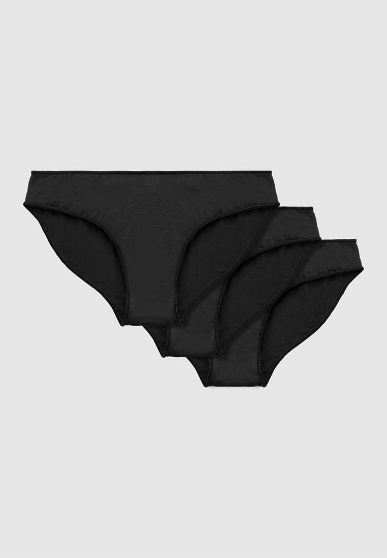 Women's Pack of 3 plain-colour briefs