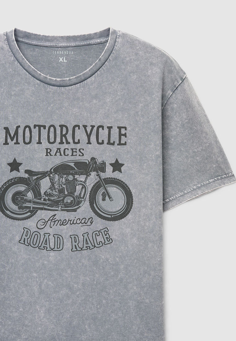 Men's Motorcycle Print T-shirt