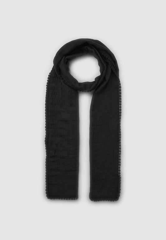 Women's Scarf/Sarong with Smalled-Pattern Trim