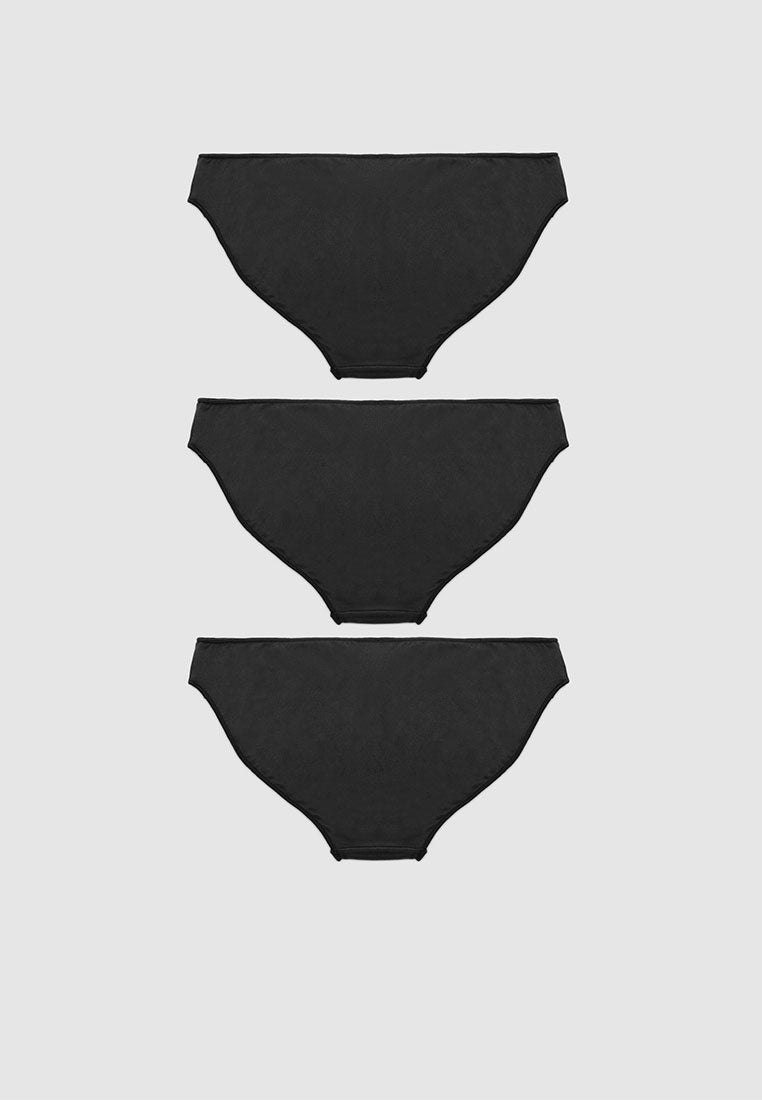 Women's Pack of 3 plain-colour briefs