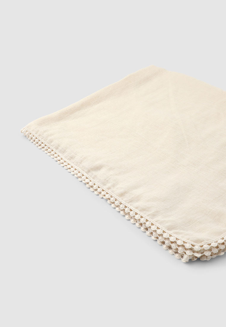 Women's Scarf/Sarong with Smalled-Pattern Trim