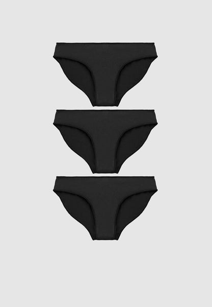 Women's Pack of 3 plain-colour briefs