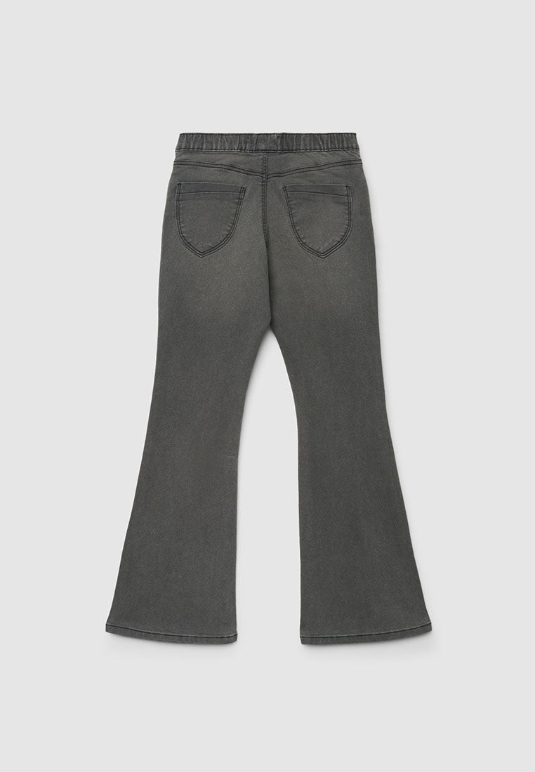 Comfy Elastic Waist Flared Jeggings for Girls