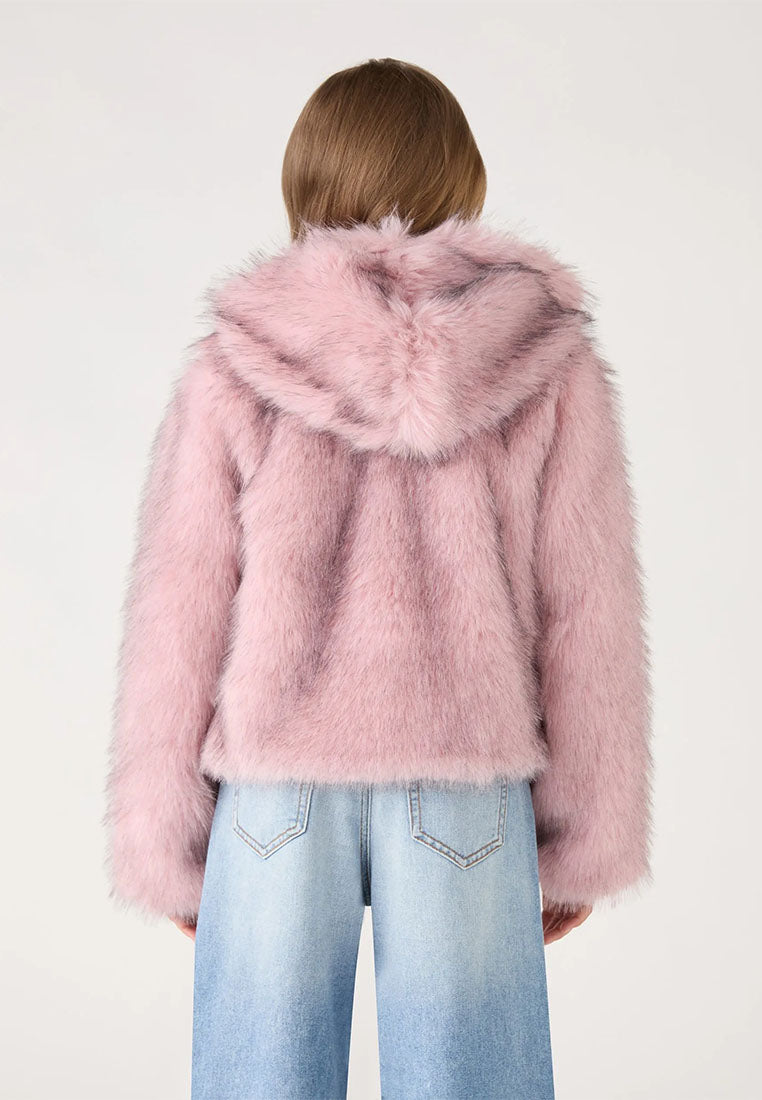 Hooded Faux Fur Jacket for Girls
