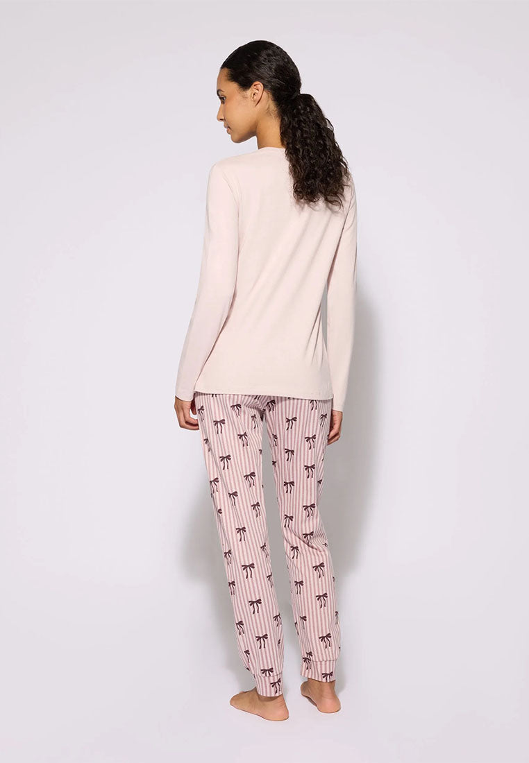Women's Pajama set with top and striped trousers