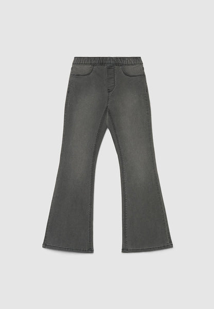 Comfy Elastic Waist Flared Jeggings for Girls