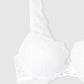Women's Lace Front Cross Detail Push-Up Bra
