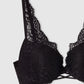 Women's Lace Front Cross Detail Push-Up Bra
