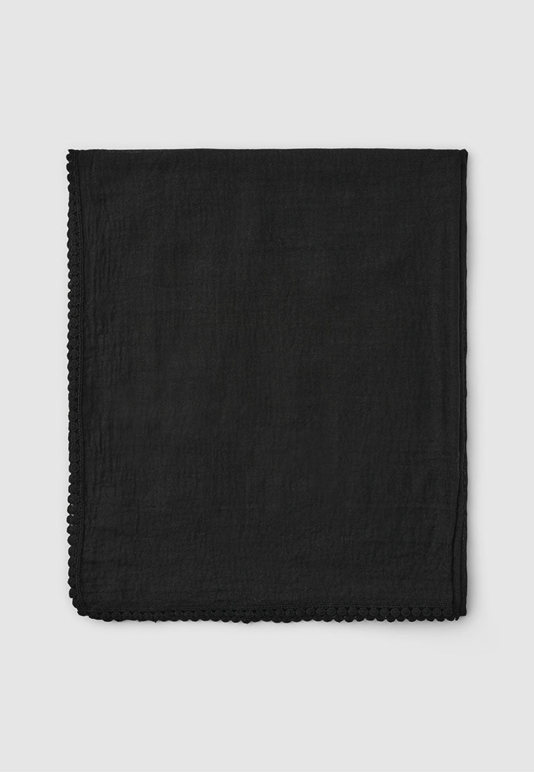 Women's Scarf/Sarong with Smalled-Pattern Trim