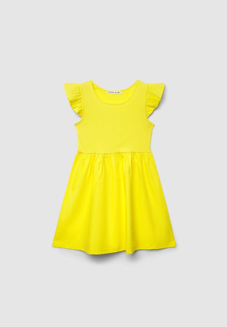 Skater Dress with Ruffle Sleeve for Girls