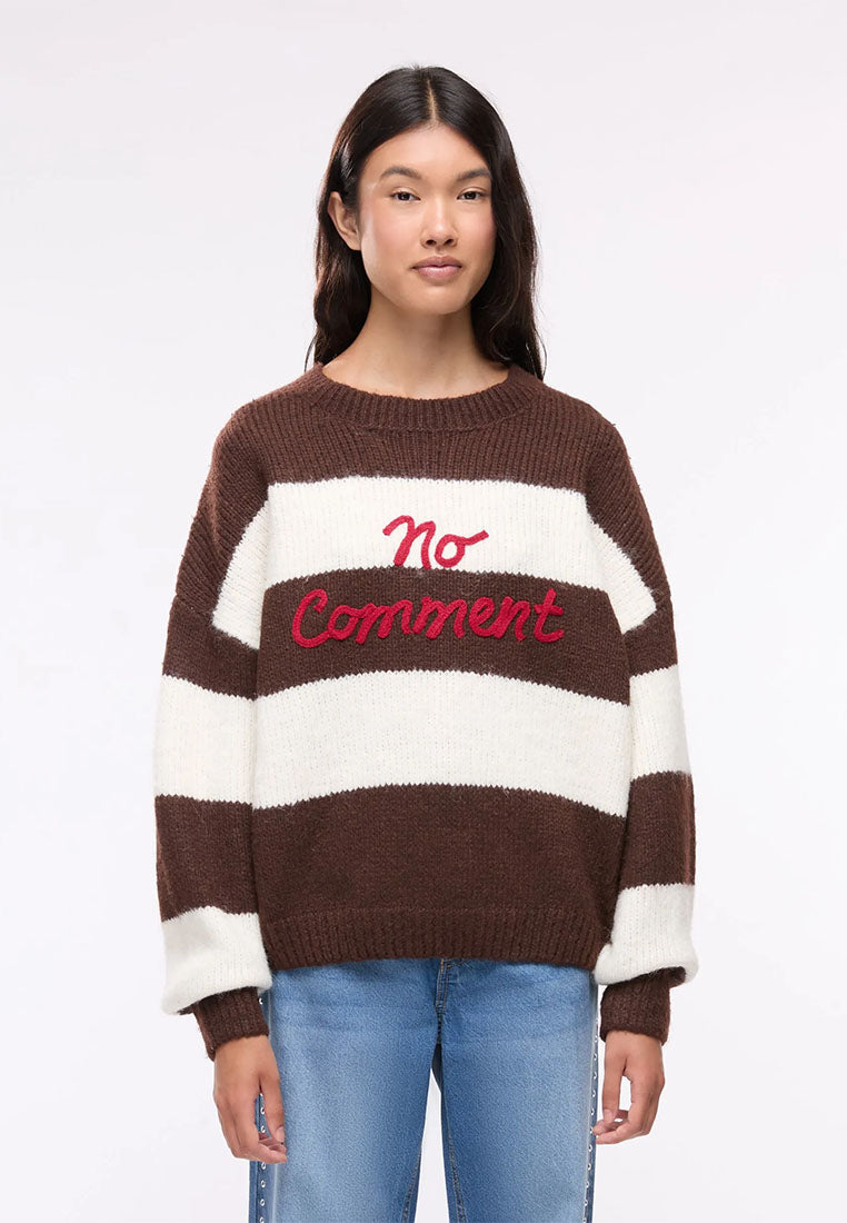 Women's striped jumper with lettering
