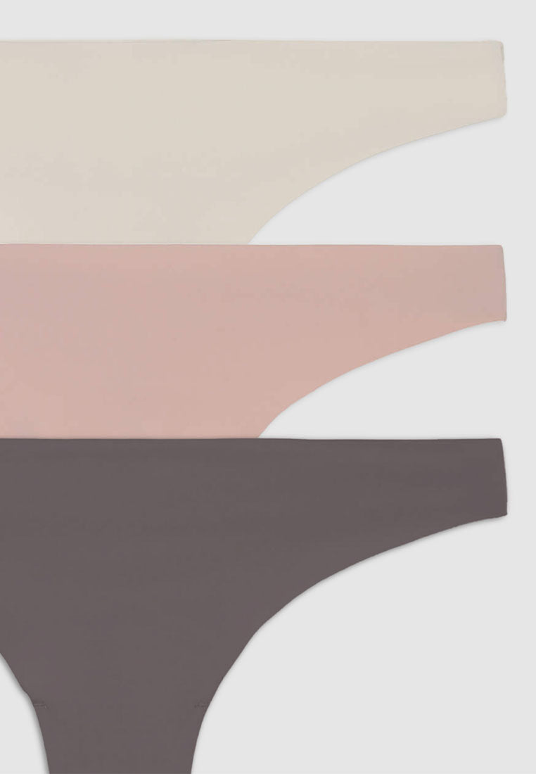 Women's Seamless Laser-Cut Thong Panties