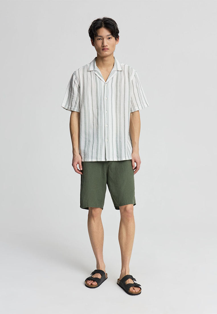 Men's Vertical Stripe Button-Down Shirt
