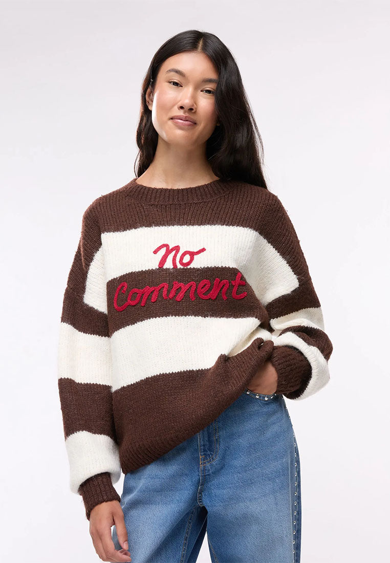 Women's striped jumper with lettering