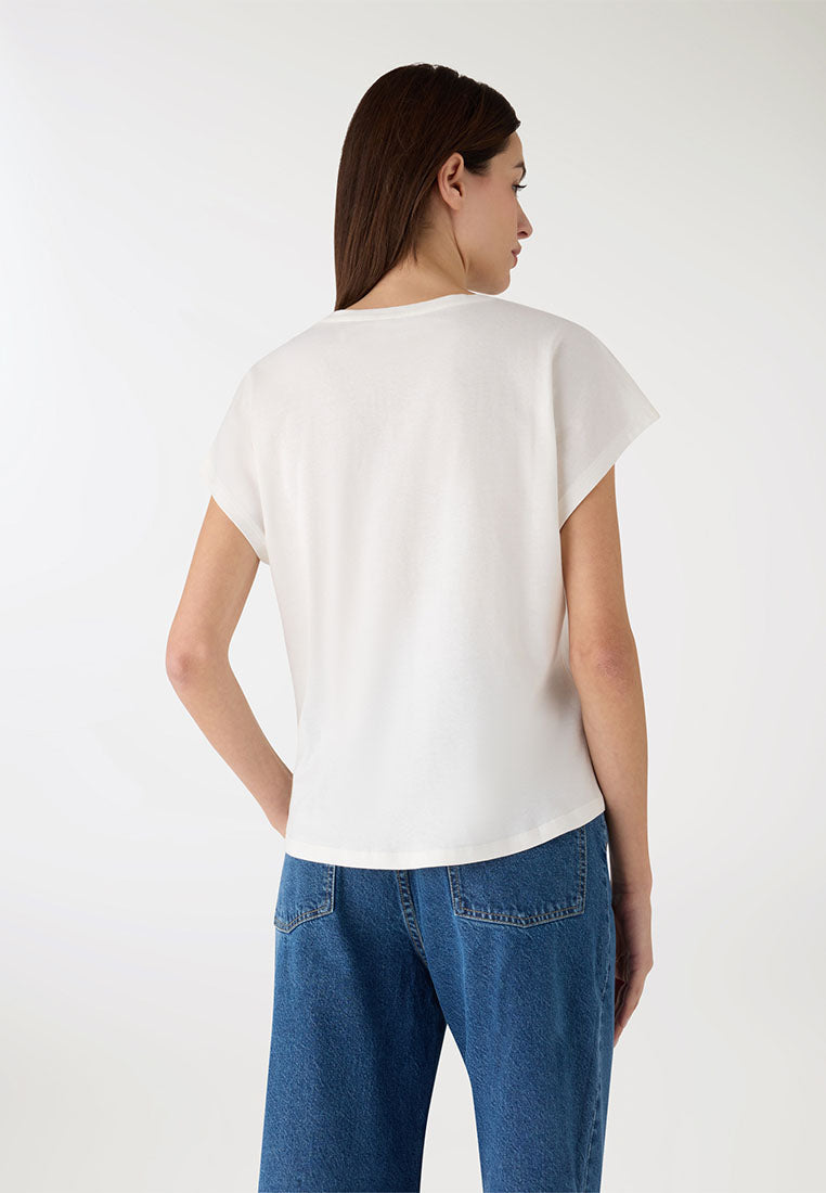 Women's Hibiscus Floral Sequin Tee