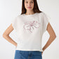 Women's Hibiscus Floral Sequin Tee