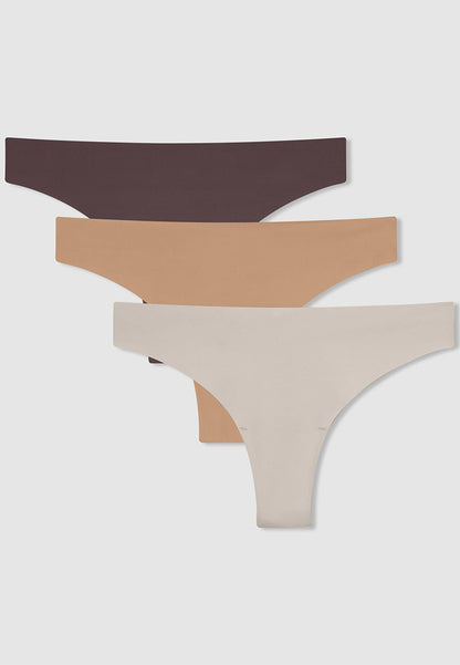 Women's Seamless Laser-Cut Thong Panties