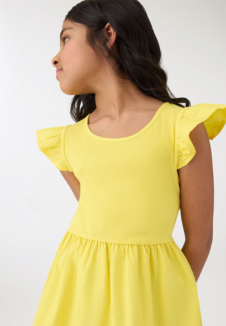 Skater Dress with Ruffle Sleeve for Girls
