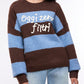 Women's striped jumper with lettering