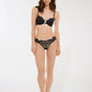 Women's Lace Push-Up Bra with White Ribbon Trim
