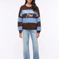 Women's striped jumper with lettering