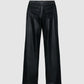 Women's Wide Leg Leather Trousers