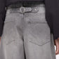 Women's Barrel Jeans with Back Buckle