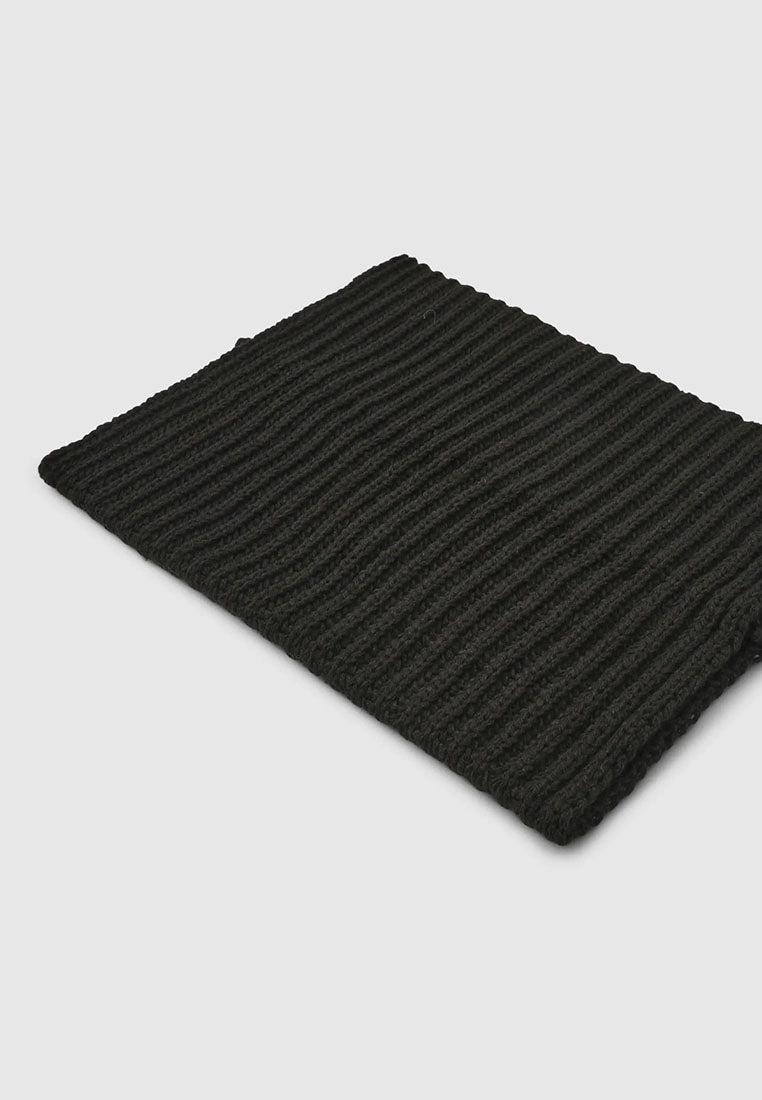 Solid-colour ribbed neck warmer for Boys