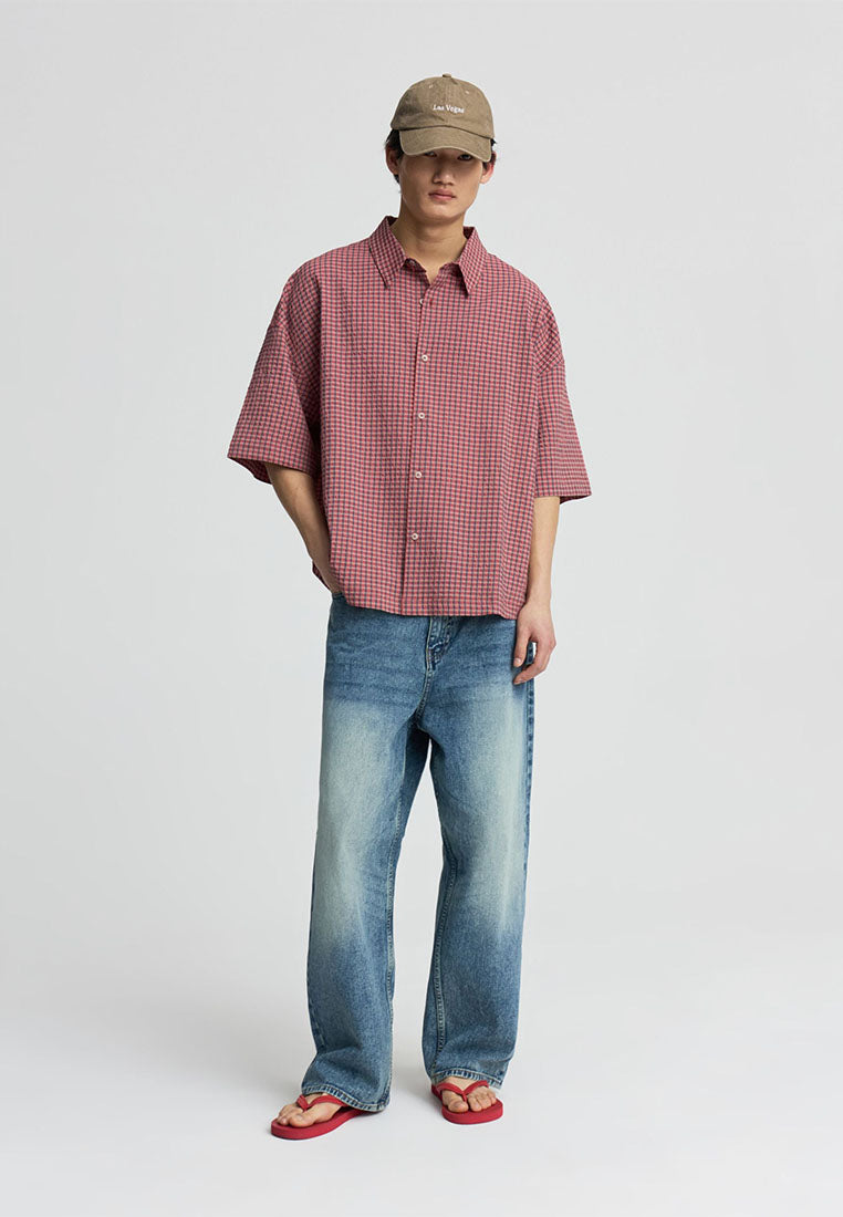Men's Checkered Boxy Shirt