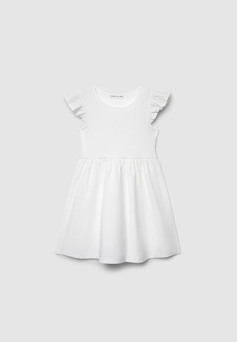 Skater Dress with Ruffle Sleeve for Girls