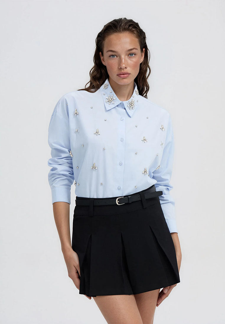 Women's Pleated mini skort with belt