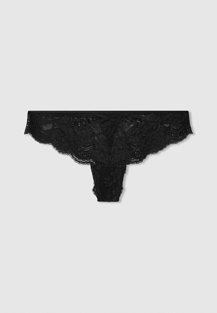 Women's Floral Lace Lace-Up Bikini Panties