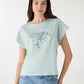 Women's Hibiscus Floral Sequin Tee