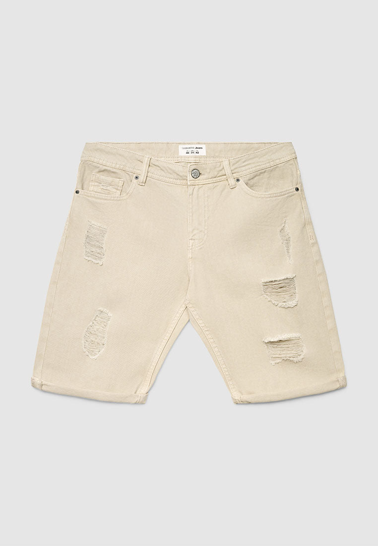 Men's Ripped Denim Shorts