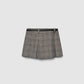 Women's Checkered pleated skort with belt