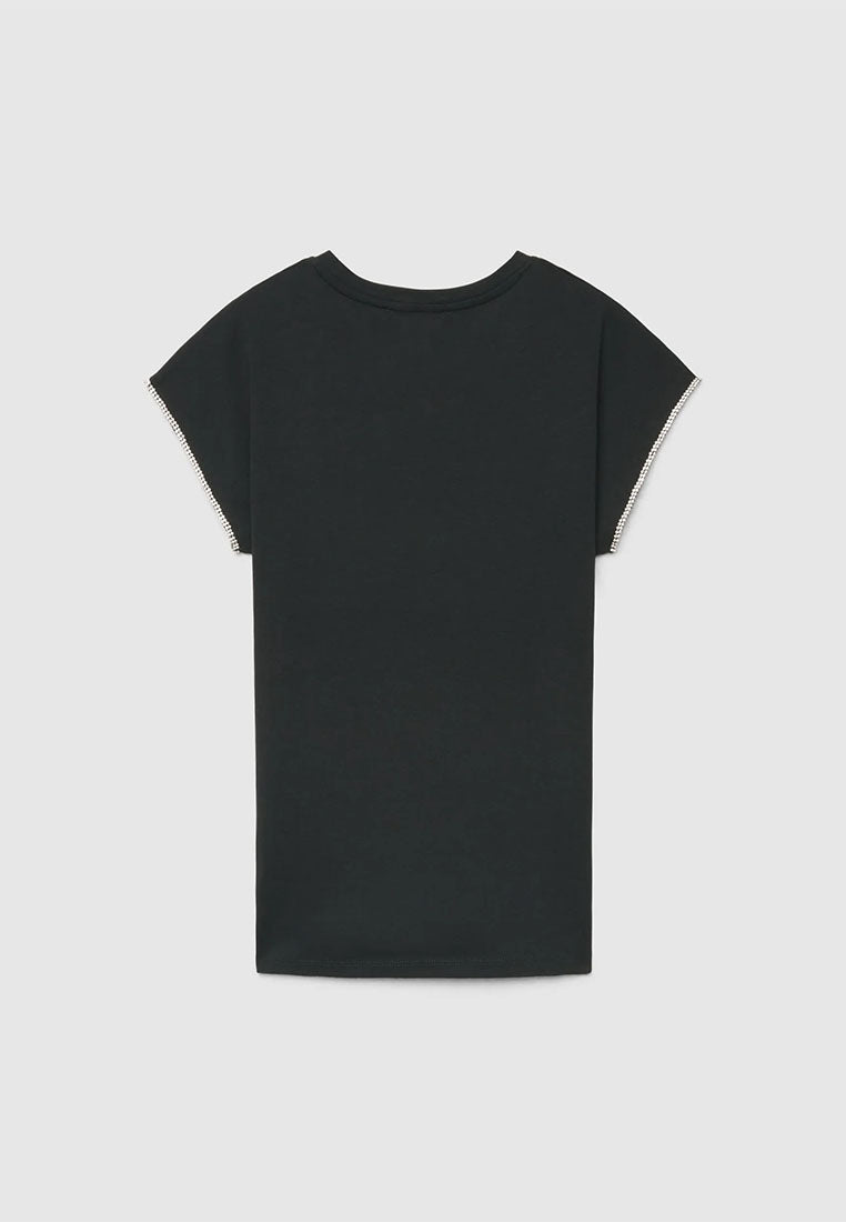 Women's Rhinestone Sleeve T-shirt