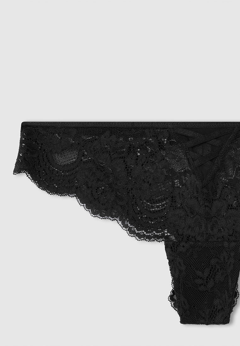 Women's Floral Lace Lace-Up Bikini Panties