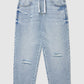 Ripped Drawstring Jogger Jeans for Boys