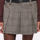 Women's Checkered pleated skort with belt