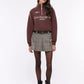 Women's Checkered pleated skort with belt