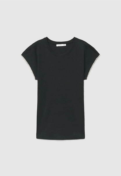 Women's Rhinestone Sleeve T-shirt